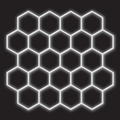 22 x Hexagon LED Light Kit - Cool White, White Finish (black background)