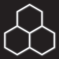 3 x Hexagon LED Light Kit - Cool White, White Finish (black background)