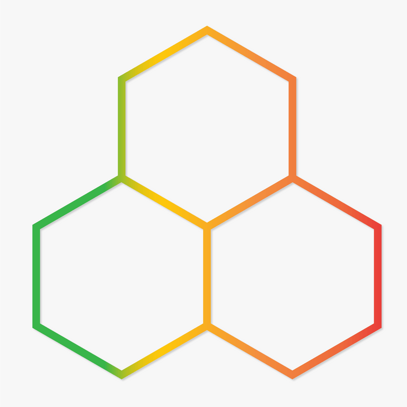 3 x Hexagon LED Light Kit — RGB, App & Remote Control, White Finish (Hero Image)