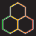 3 x Hexagon LED Light Kit — RGB, App & Remote Control, White Finish (Black Background)