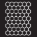 50 x Hexagon LED Light Kit - Cool White, White Finish (black background)