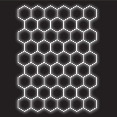 50 x Hexagon LED Light Kit - Cool White, White Finish