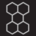 5 x Hexagon LED Light Kit - Cool White, Black Finish (black background)