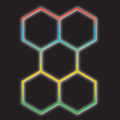 5 x Hexagon LED Light Kit — RGB, App & Remote Control, White Finish (black background)