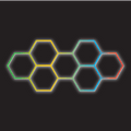 7 x Hexagon LED Light Kit — RGB, App & Remote Control, White Finish (black background)