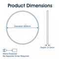 Simple Lighting - LUXE600-OBB - Infographics - Product Dimensions