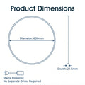 Simple Lighting - LUXE600-OBS - Infographics - Product Dimensions