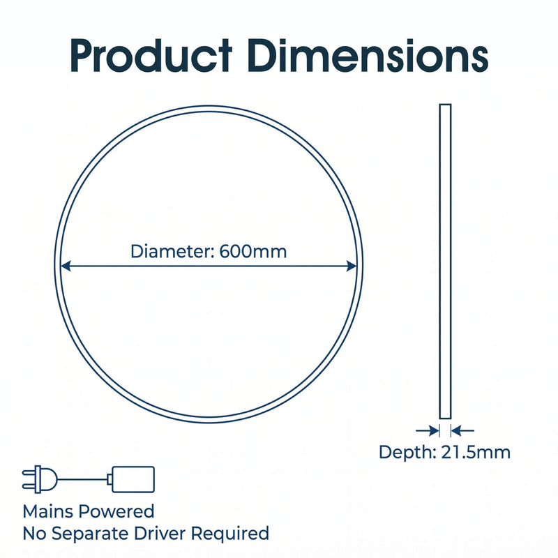 Simple Lighting - LUXE600-OBS - Infographics - Product Dimensions