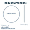 Simple Lighting - LUXE600-OTG - Infographics - Product Dimensions