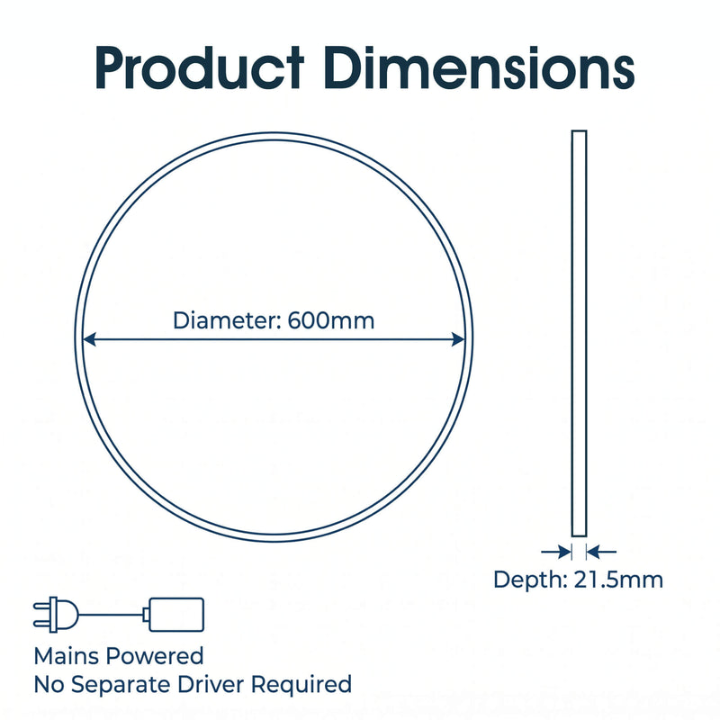 Simple Lighting - LUXE600-OTG - Infographics - Product Dimensions