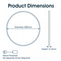 Simple Lighting - LUXE600-WN - Infographics - Product Dimensions