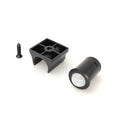Simple Lighting - PIR Sensor - Sensor, bracket, and screw side by side on a white surface