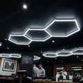 3 x Hexagon LED Light Kit - Cool White, Black Finish With Milky Covers (5 Year Warranty)