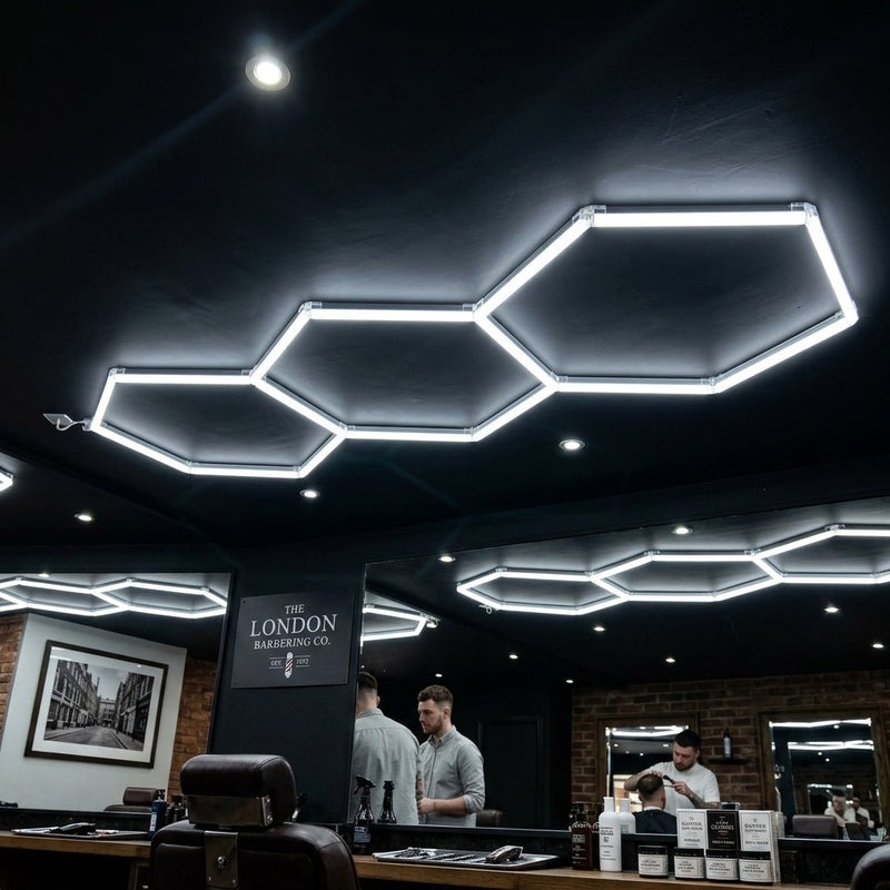 3 x Hexagon LED Light Kit - Cool White, White Finish (5 Year Warranty)