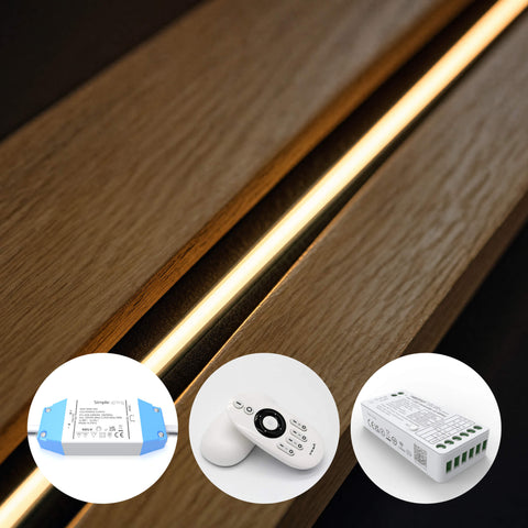 2.4m acoustic slat wall lighting kit with driver and remote control