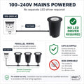 Simple Lighting - OD-114-NW - Infographics - 100-240v Mains Powered