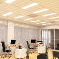 Simple Lighting - PAN 1230 LED Panel Light - An office floor with multiple LED panels installed on the ceiling.