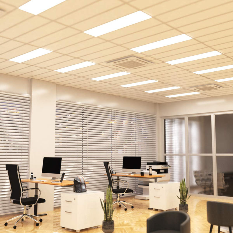 Simple Lighting - PAN 1230 LED Panel Light - An office floor with multiple LED panels installed on the ceiling.