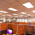Simple Lighting - Pan 1260 LED Panel Light - Natural white LED panel lights installed over office cubicles.