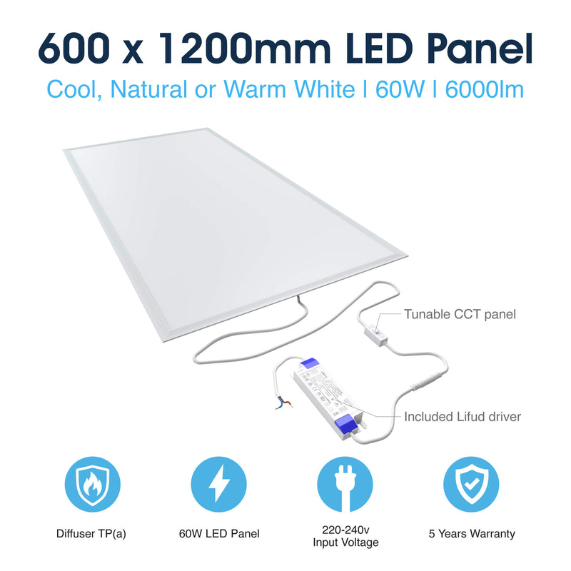 SL - PAN-1260-CCT - Infographics - 600 x 1200mm LED Panel