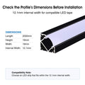 Simple Lighting - PRO-COR-B1-15MM-2M - Infographics - Check the Profile's Dimensions Before Installation
