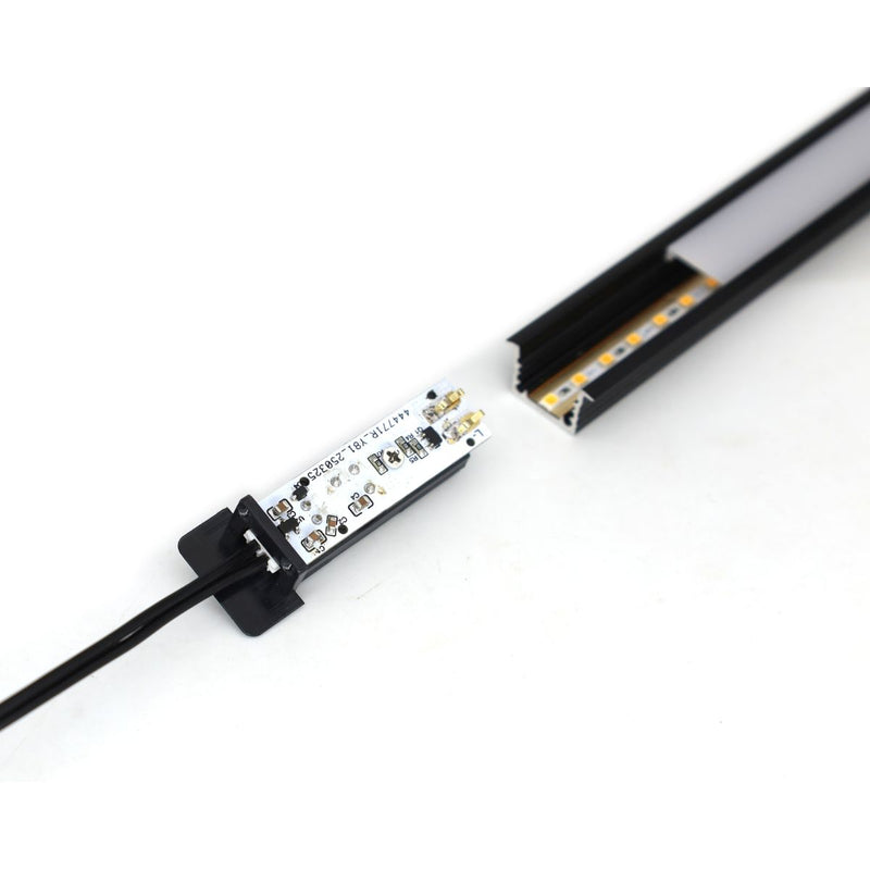 Simple Lighting - Lighteez 2m Input Cable With Sensor (PIR) - A close up of the electronics at the back of the PIR sensor, with the end of the profile in the background.