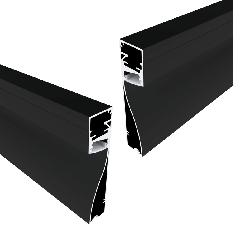 Simple Lighting - Aluminium LED Profile - 2 pack skirting LED aluminium profiles with matte black finish