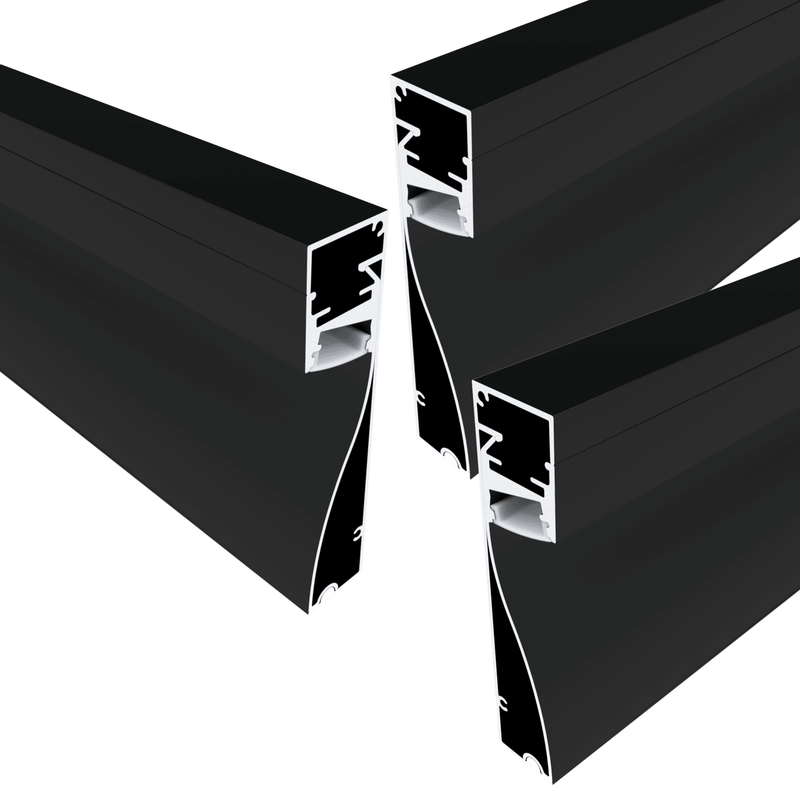 Simple Lighting - PRO-SKIRT-MB-2M - Pack of three skirting aluminium LED profiles with a matte black finish