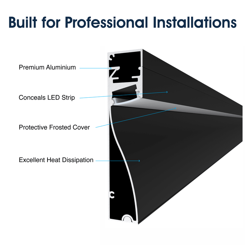 Simple Lighting - PRO-SKIRT-MB-2M - Infographics - Built for Professional Installation