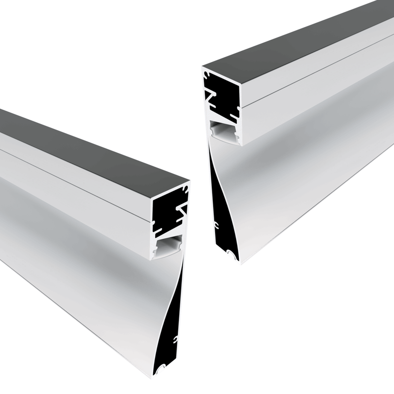 Simple Lighting - PRO-SKIRT-S-2M - Pack of 2 silver finish skirting aluminium LED profile