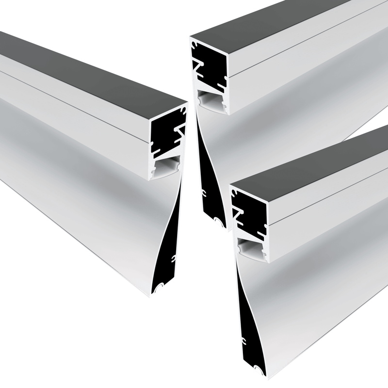 Simple Lighting - PRO-SKIRT-S-2M - Pack of 3 silver finish skirting aluminium LED profiles