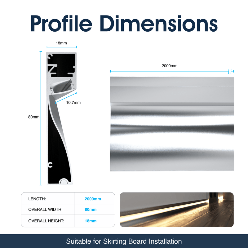 Simple Lighting -  PRO-SKIRT-S-2M - Infographics - Profile Dimensions
