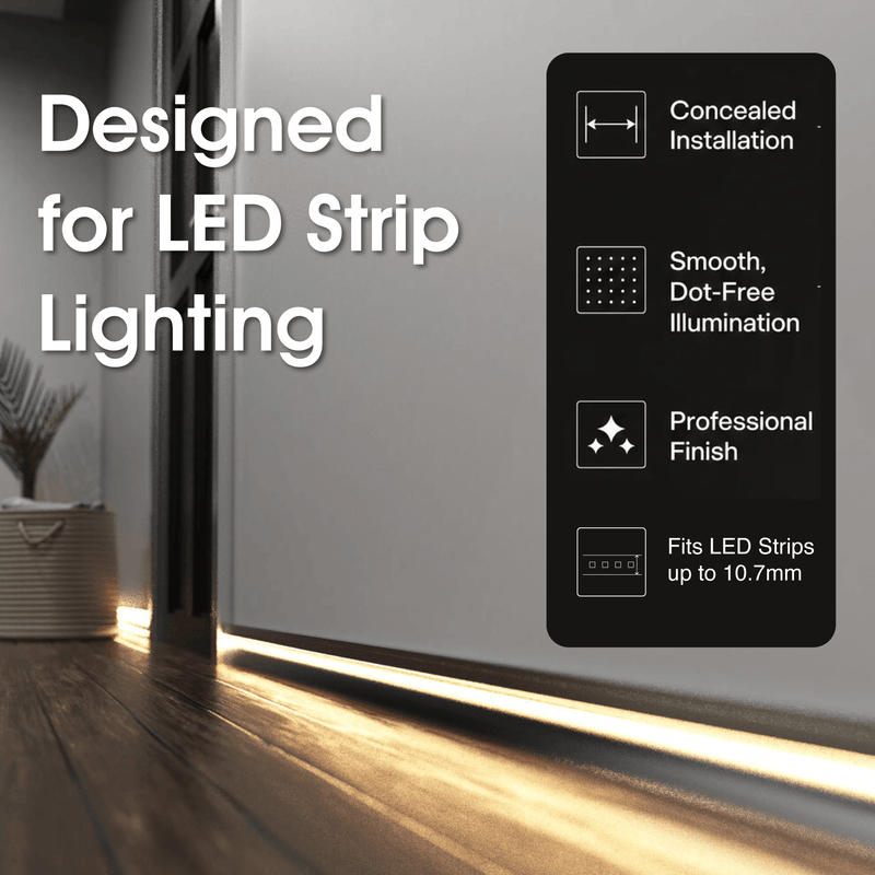 Simple Lighting -  PRO-SKIRT-S-2M - Infographics - Deisgned LED Strip Lighting