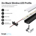 Simple Lighting - PRO-SUR-B1-7MM-2M - Infographics - 2m Black Slimline LED Profile