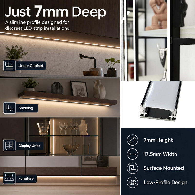 Simple Lighting - PRO-SUR-B1-7MM-2M - Infographics - Just 7mm Deep
