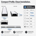 Simple Lighting - PRO-SUR-B1-7MM-2M - Infographics - Compact Profile. Clean Installation