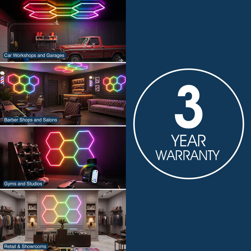 Lighteez - LTZ-HEX-3S-RGB - Infographics - 3 Year Warranty