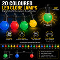 Simple Lighting - S8894 - Infographics - 20 Coloured LED Globe Lamps