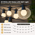 Simple Lighting - S9399 - Infographics - 20 White LED Globes with 360 Light