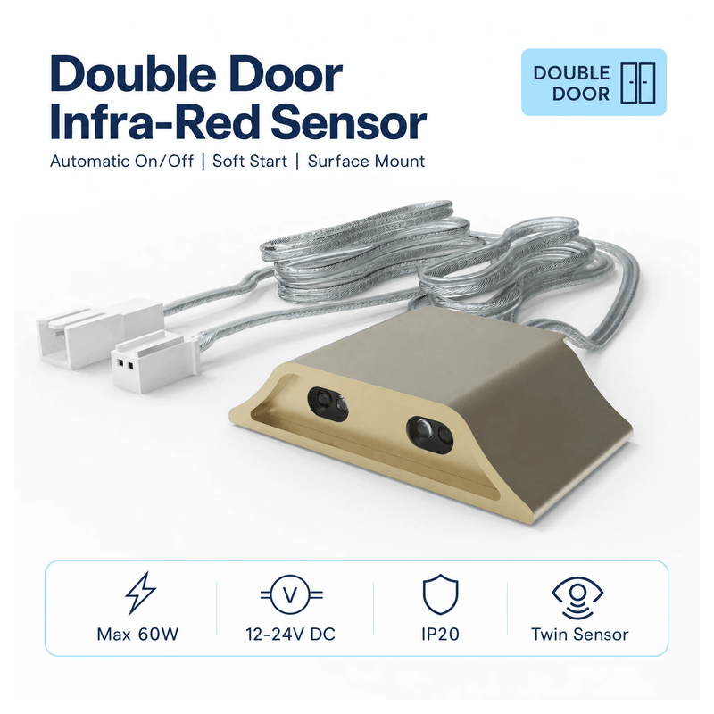 Simple Lighting - SEN-1224-DD - Infographics - Double Door Infra-Red Sensor