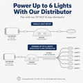 Simple Lighting - SEN-1224-DD - Infographics - Power Up to 6 Lights With Our Distributor