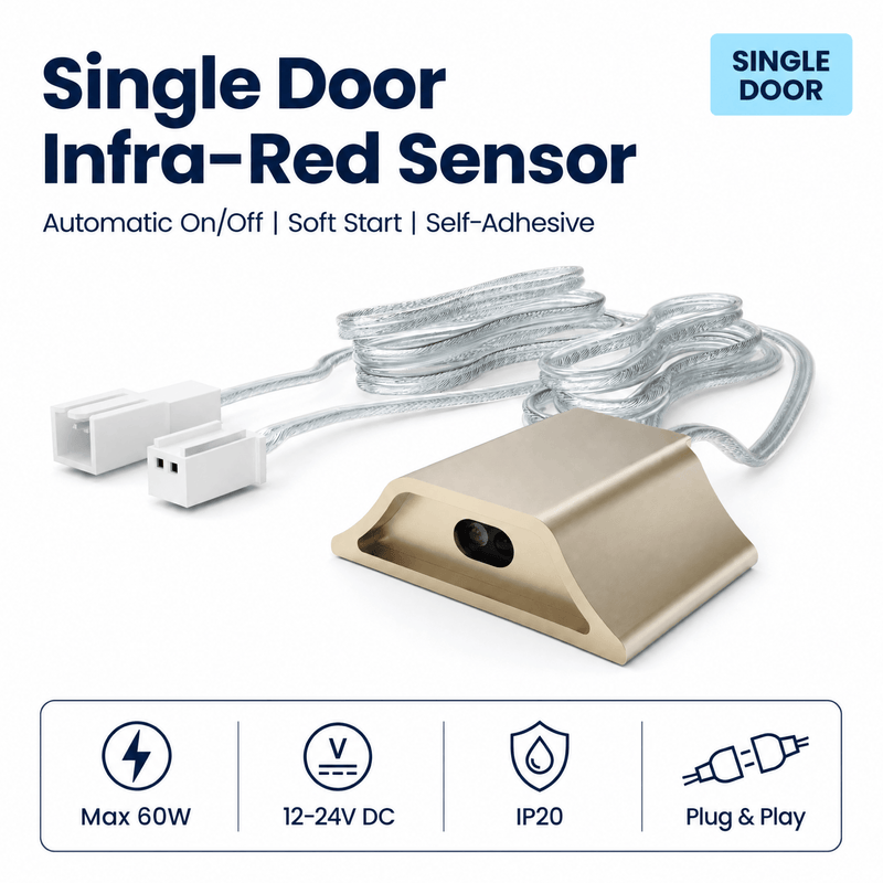 Simple Lighting - SEN-1224-SD - Infographics - Single Door Infra-Red Sensor