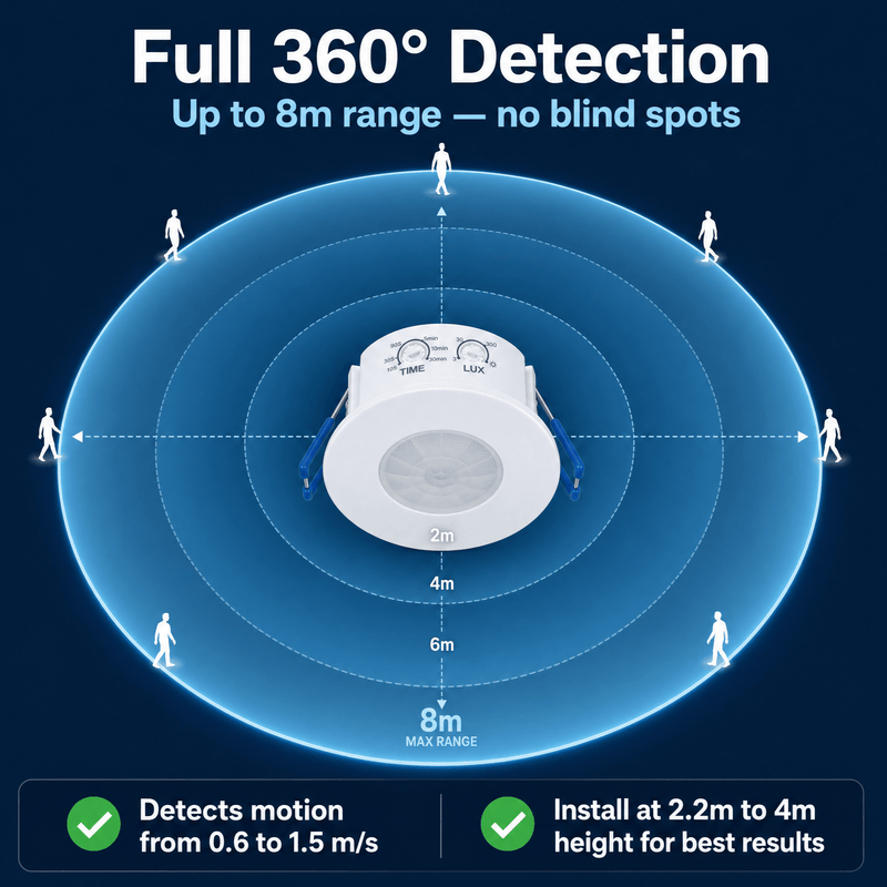 Simple Lighting - SEN-IR-W41 - Infographics - Full 360 Detection