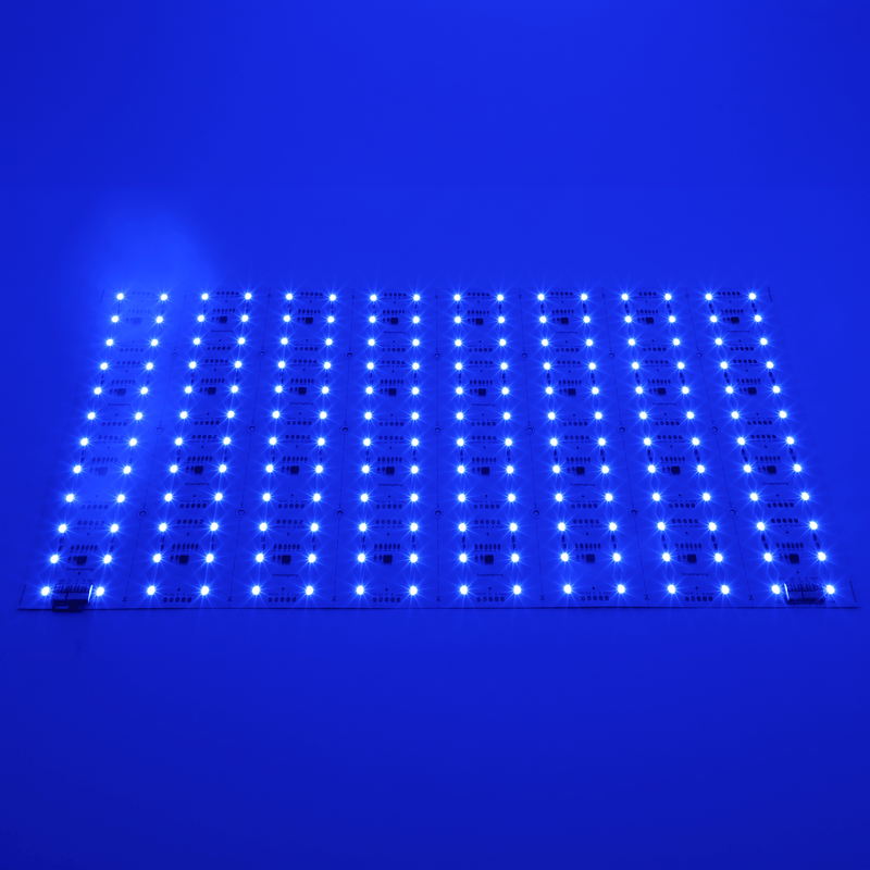 Simple Lighting - LED Sheet - The LED sheet with a blue glow.