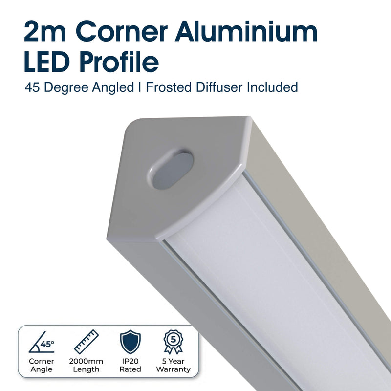 SL - SLGCOR2M - Infographics - 2m Corner Aluminium LED Profile