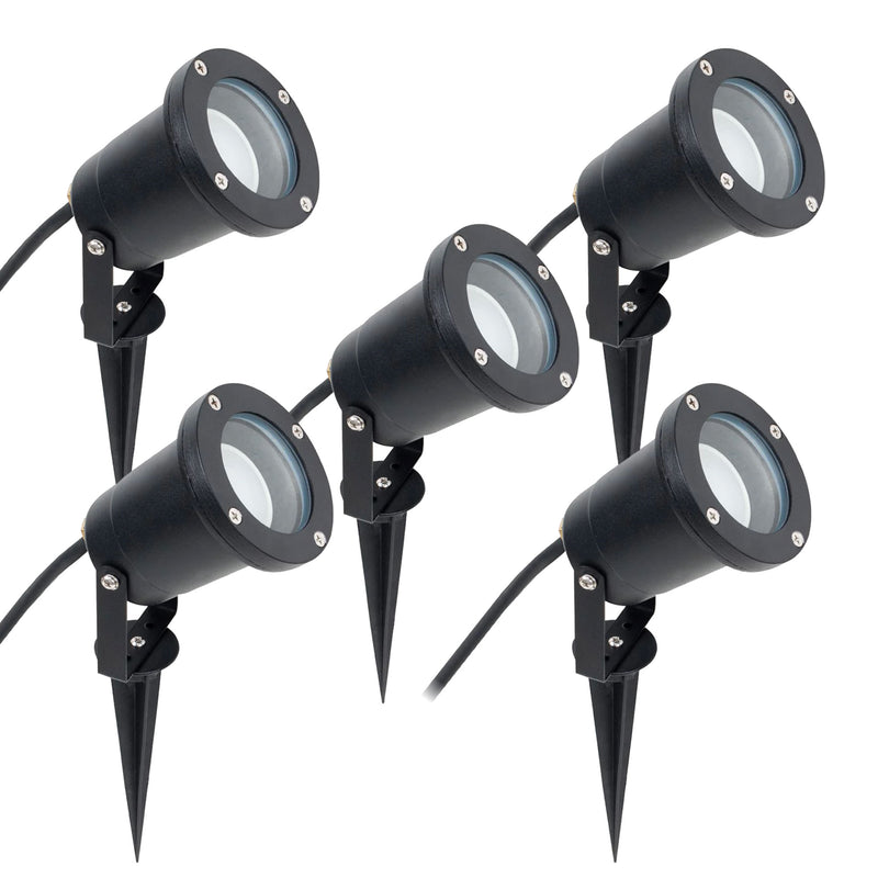 5 Pack - IP65 GU10 LED Spike Light Kit
