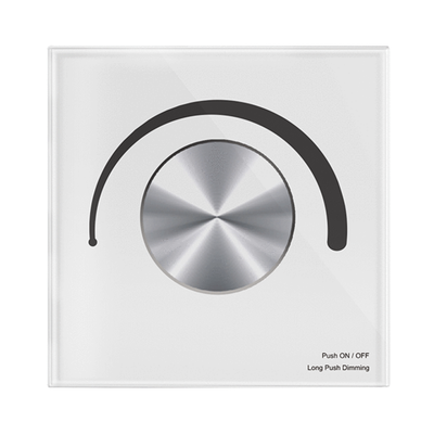 Rotary LED Dimmer Wall Panel - 1 Zone RF Control, 100-240V AC