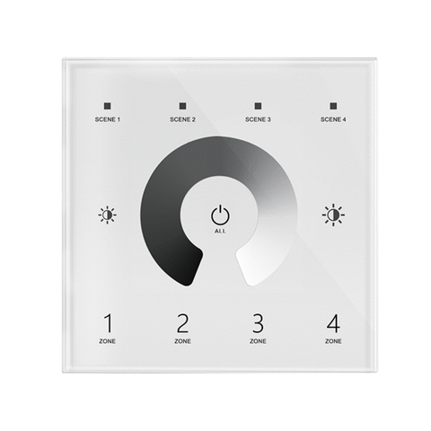 Simple Lighting - 4 Zone Touch Panel - White finish glass surface touch panel