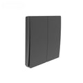 Wireless Kinetic Light Switch - 2 Gang, No Battery No Wiring, Black (Main)