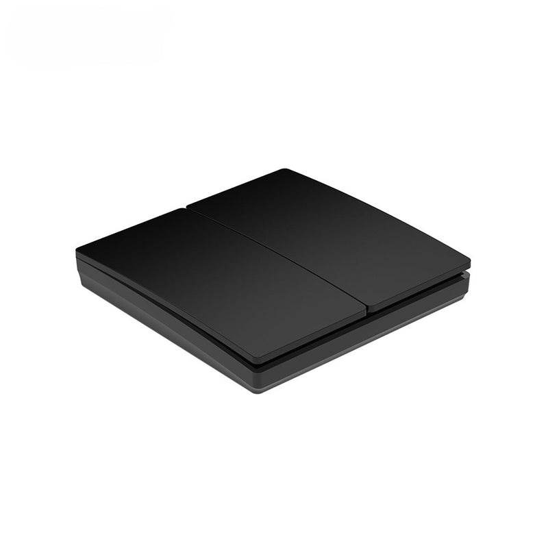 Wireless Kinetic Light Switch - 2 Gang, No Battery No Wiring, Black (Angle 1)